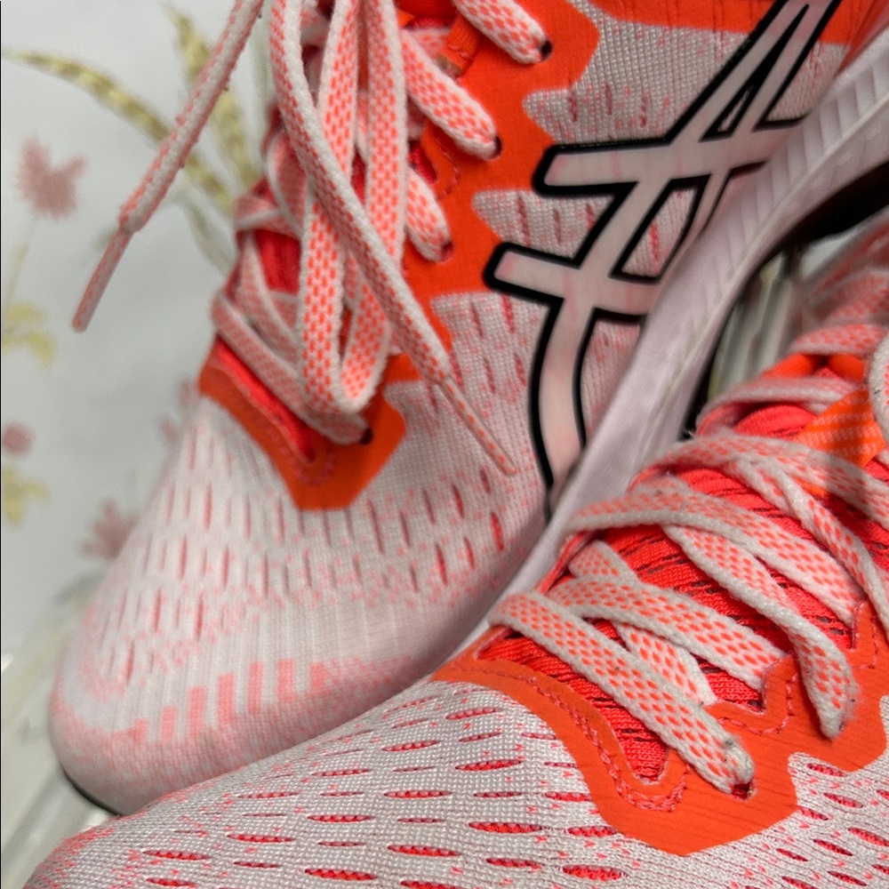 ASICS KAYANO 27 TOKYO Women's Athletic Shoes - Vibrant Orange and White - Picture 5 of 15